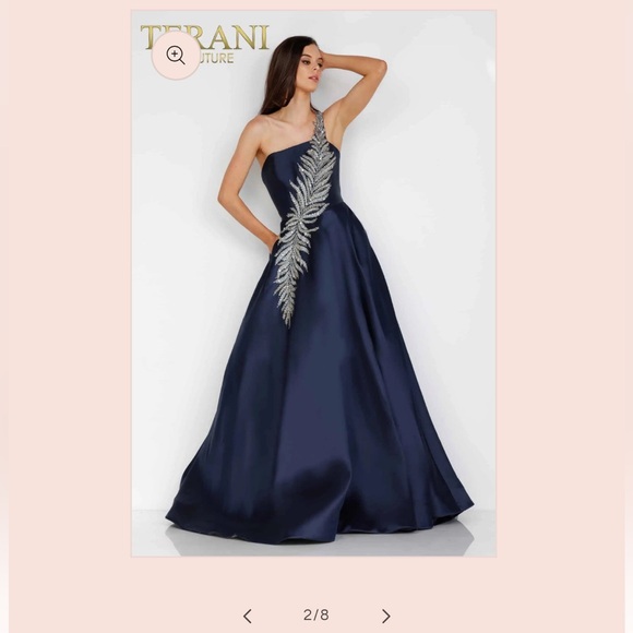 Terani Couture -
1912E9202 - One-Shoulder Long Ball Gown Size 8 in Blush - Picture 7 of 16